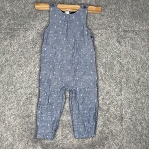 Janie and Jack boys 12-18 months  Anchor overalls chambray lined
